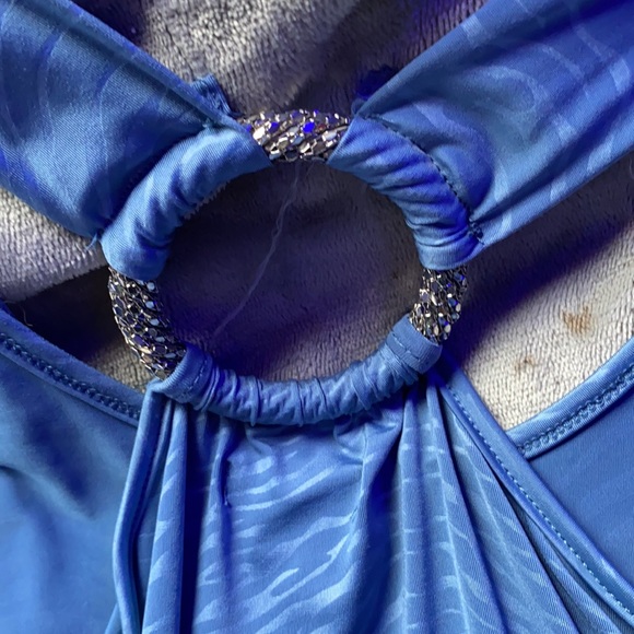 XOXO Blue animal print tank top, size S - Picture 4 of 4